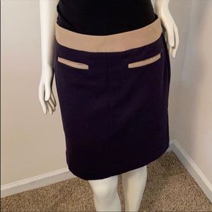 Worthington Navy & Tan Work Skirt - Sz 8
